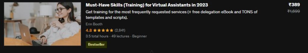 virtual assistant course on udemy